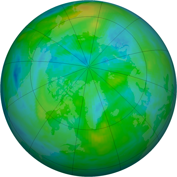 Arctic ozone map for 22 September 1980